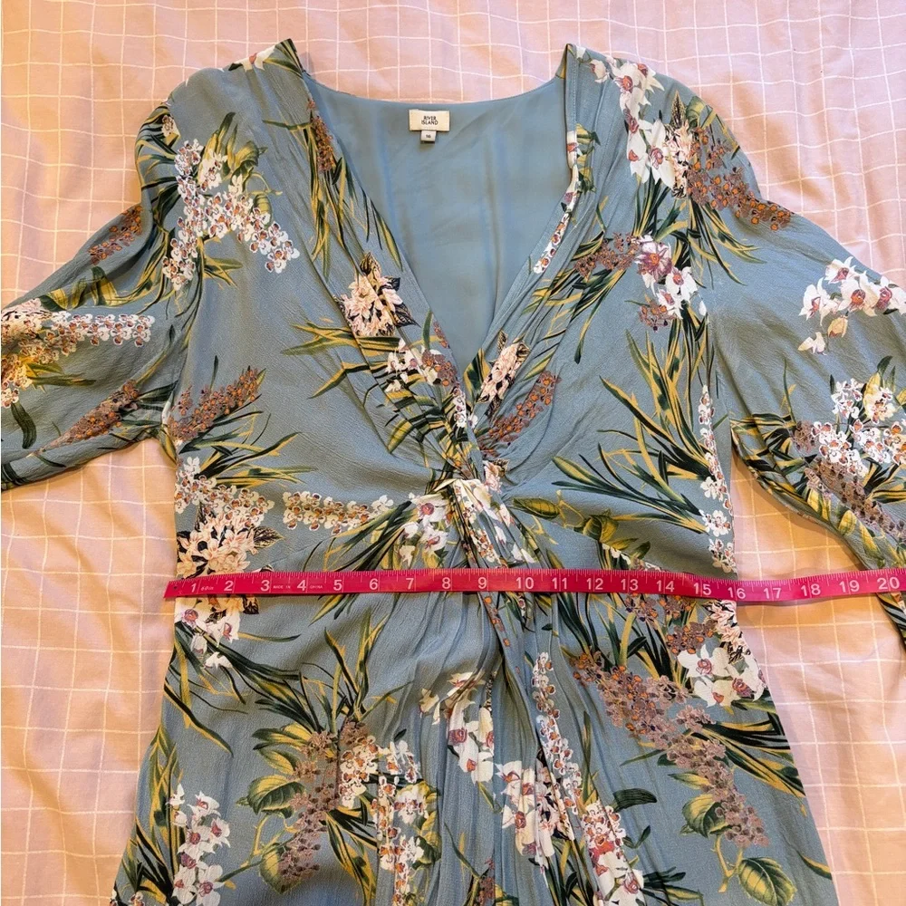 River Island Floral Kimono Dress in Blue - Picture 7 of 9